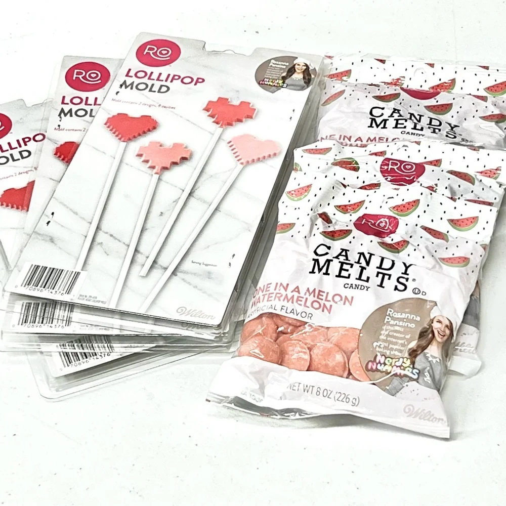 Valentines’s Day Lollipop Mold and Candy Melts Set - Pink and White